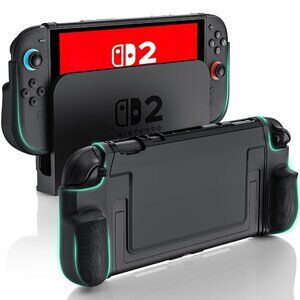 Switch 2 Grip Case (2025) Dockable, Slim Console Hard Cover Gamepad-Style